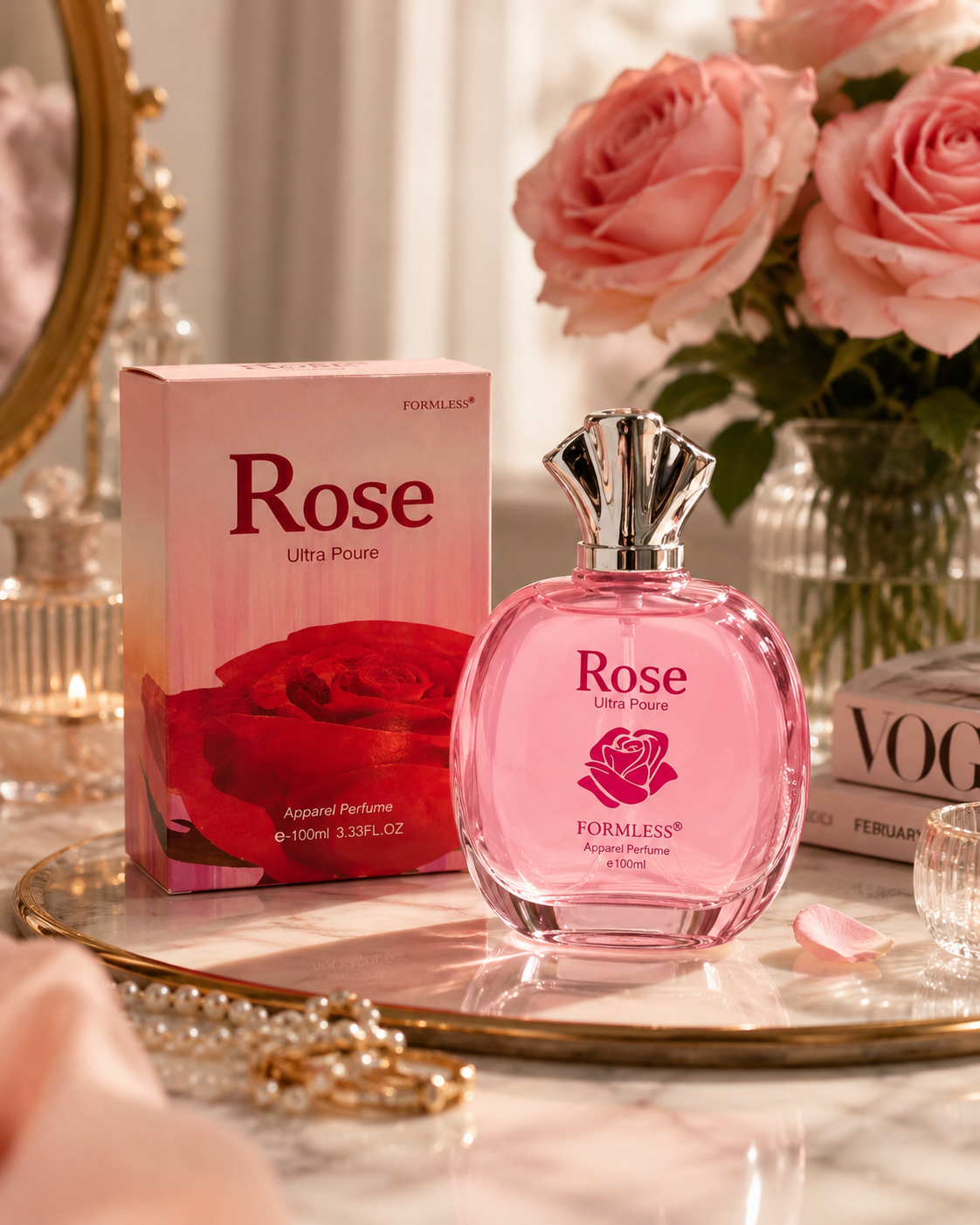 Formless Rose Fragrance 100ML Perfume for Men & Women | Long-Lasting Multi-Fragrance | Floral, Fruity & Sweet Scents | Unisex Premium Perfume for Everyday & Special Occasions